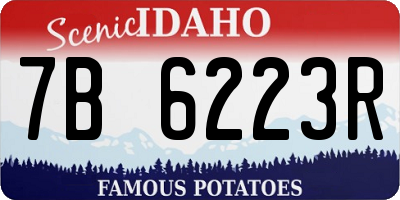 ID license plate 7B6223R