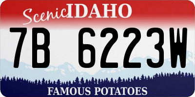 ID license plate 7B6223W