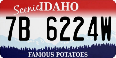 ID license plate 7B6224W