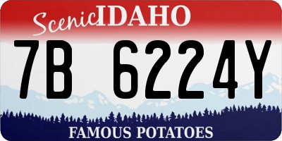 ID license plate 7B6224Y
