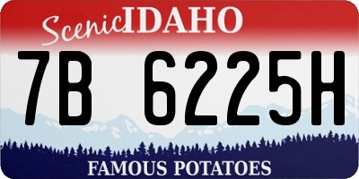 ID license plate 7B6225H