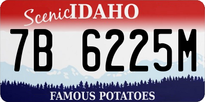 ID license plate 7B6225M