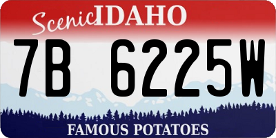 ID license plate 7B6225W