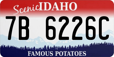 ID license plate 7B6226C