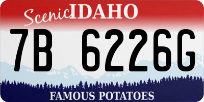 ID license plate 7B6226G