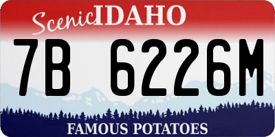 ID license plate 7B6226M