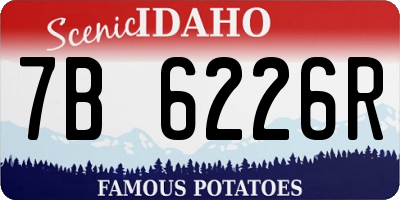 ID license plate 7B6226R