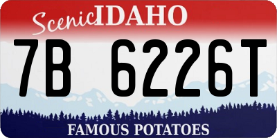ID license plate 7B6226T