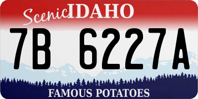 ID license plate 7B6227A