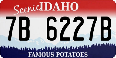 ID license plate 7B6227B