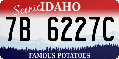 ID license plate 7B6227C