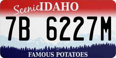 ID license plate 7B6227M