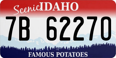 ID license plate 7B6227O
