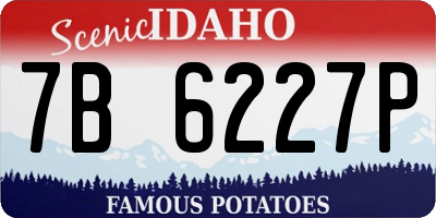 ID license plate 7B6227P