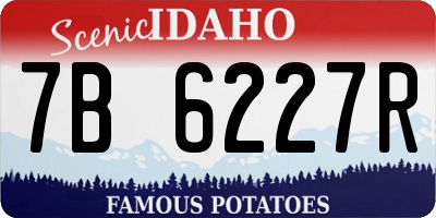 ID license plate 7B6227R