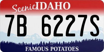 ID license plate 7B6227S
