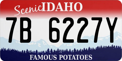 ID license plate 7B6227Y
