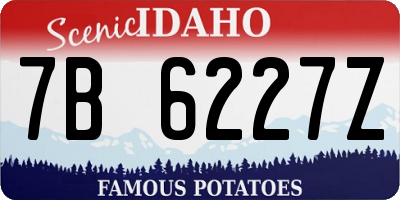 ID license plate 7B6227Z