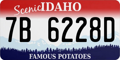ID license plate 7B6228D