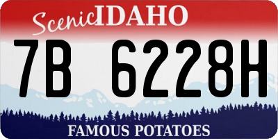 ID license plate 7B6228H