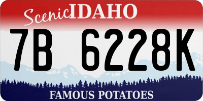 ID license plate 7B6228K