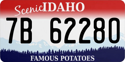 ID license plate 7B6228O