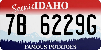 ID license plate 7B6229G