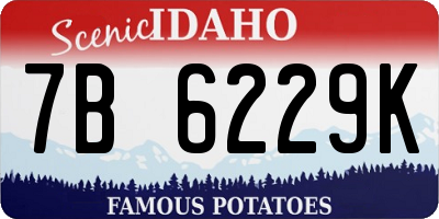 ID license plate 7B6229K