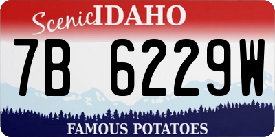 ID license plate 7B6229W