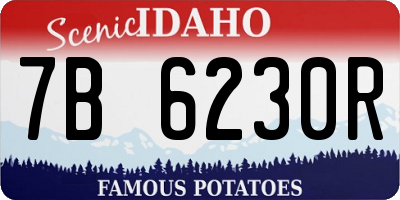 ID license plate 7B6230R