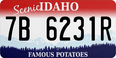 ID license plate 7B6231R