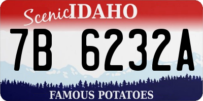 ID license plate 7B6232A