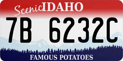 ID license plate 7B6232C