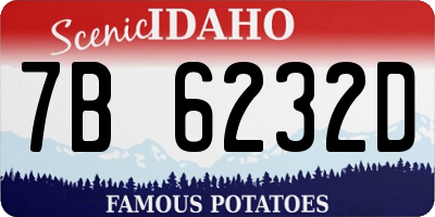 ID license plate 7B6232D