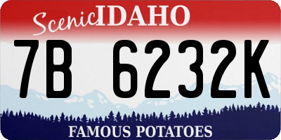 ID license plate 7B6232K