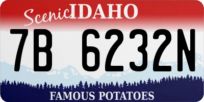 ID license plate 7B6232N