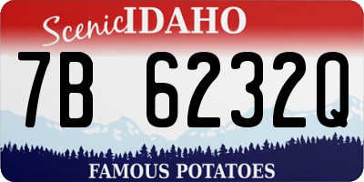 ID license plate 7B6232Q