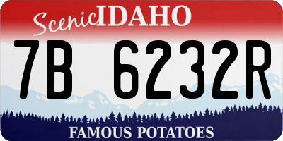 ID license plate 7B6232R