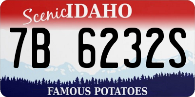 ID license plate 7B6232S