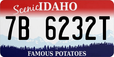 ID license plate 7B6232T
