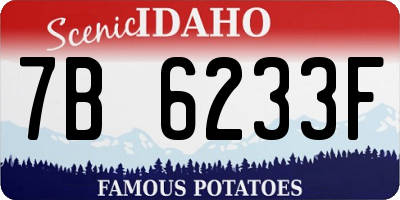 ID license plate 7B6233F