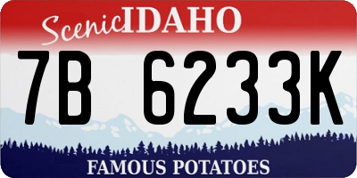 ID license plate 7B6233K