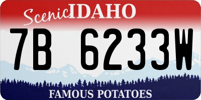 ID license plate 7B6233W