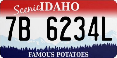 ID license plate 7B6234L