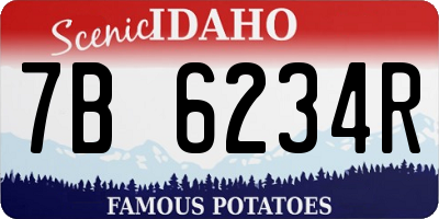 ID license plate 7B6234R