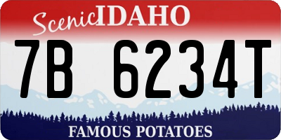 ID license plate 7B6234T