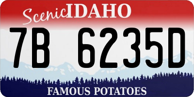 ID license plate 7B6235D