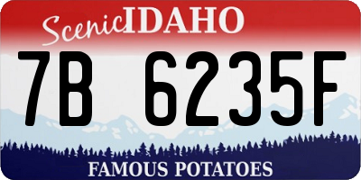 ID license plate 7B6235F