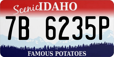 ID license plate 7B6235P