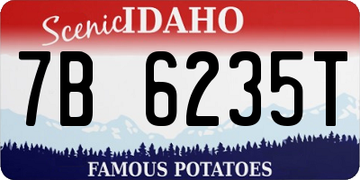 ID license plate 7B6235T